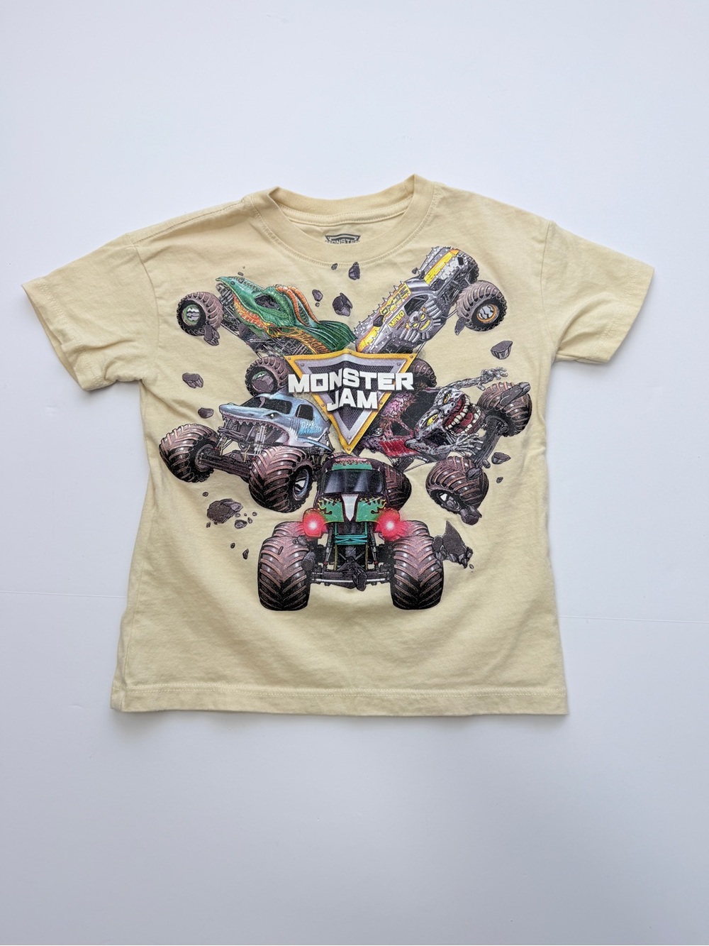 Monster Jam Toddler Boys 4T Graphic T-Shirt Grave Digger Monster Truck Yellow